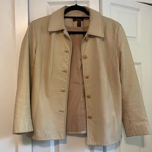 Real cream leather jacket